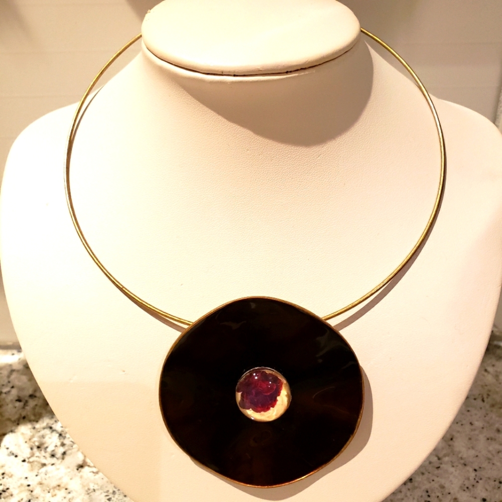 2/$29. SALE! Choker with glass cabouchon.